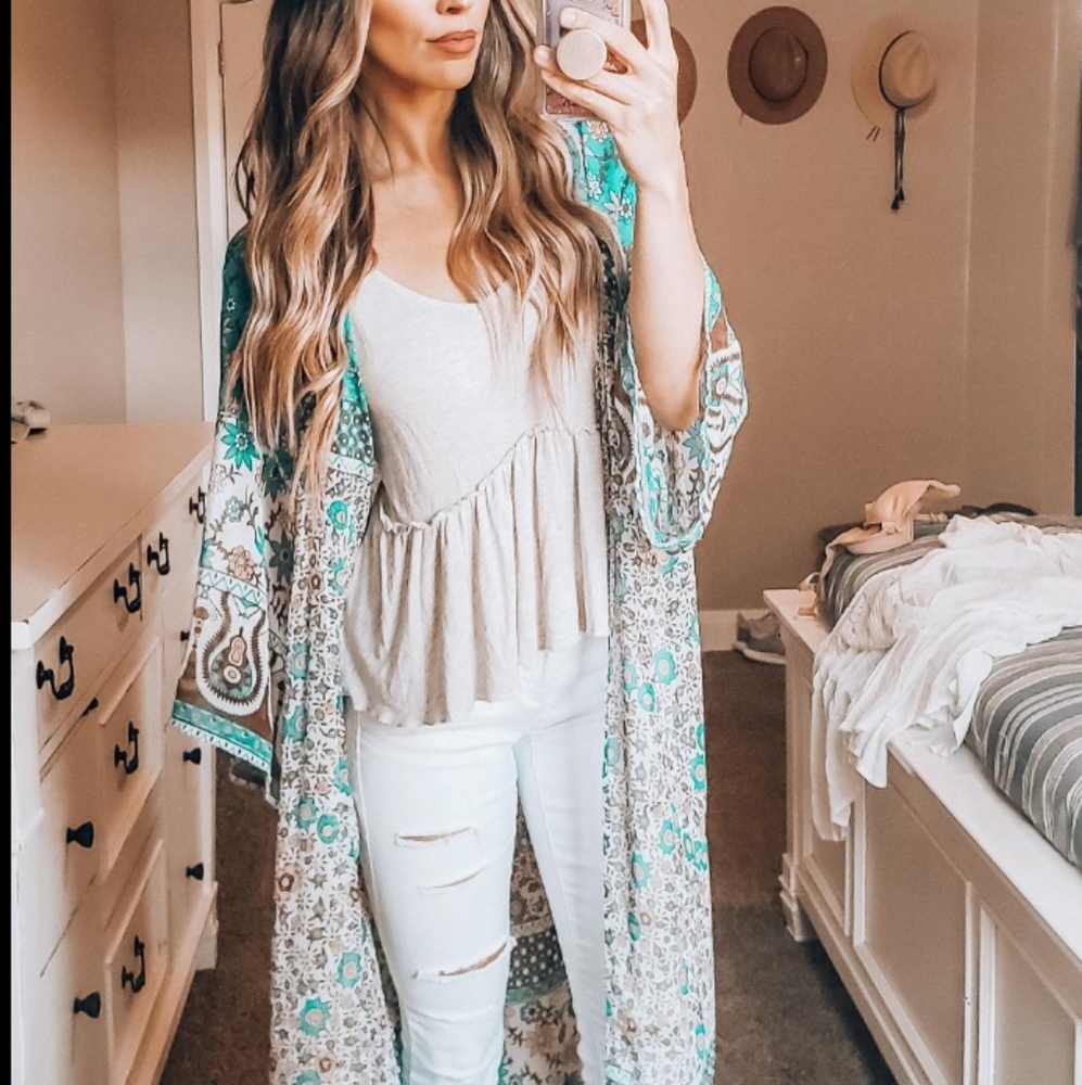 SALE! New BOHO Paisley Kimono Cover up Duster - Picture 4 of 16